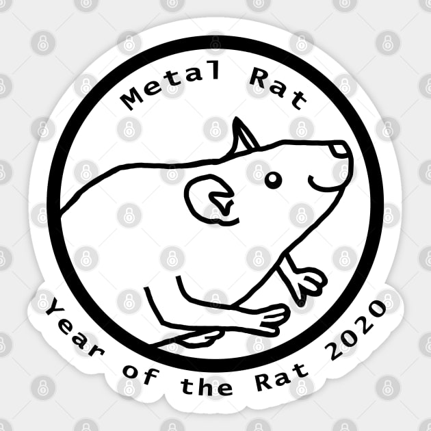 Portrait of a Metal Rat 2020 Outline Sticker by ellenhenryart